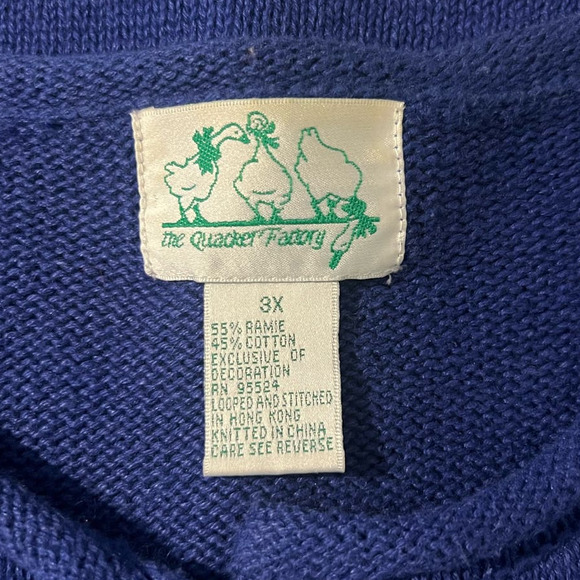 QUACKER‎ FACTORY Women's USA Patriotic Button Front Cardigan Sweater Plus SZ 3X - Picture 6 of 8